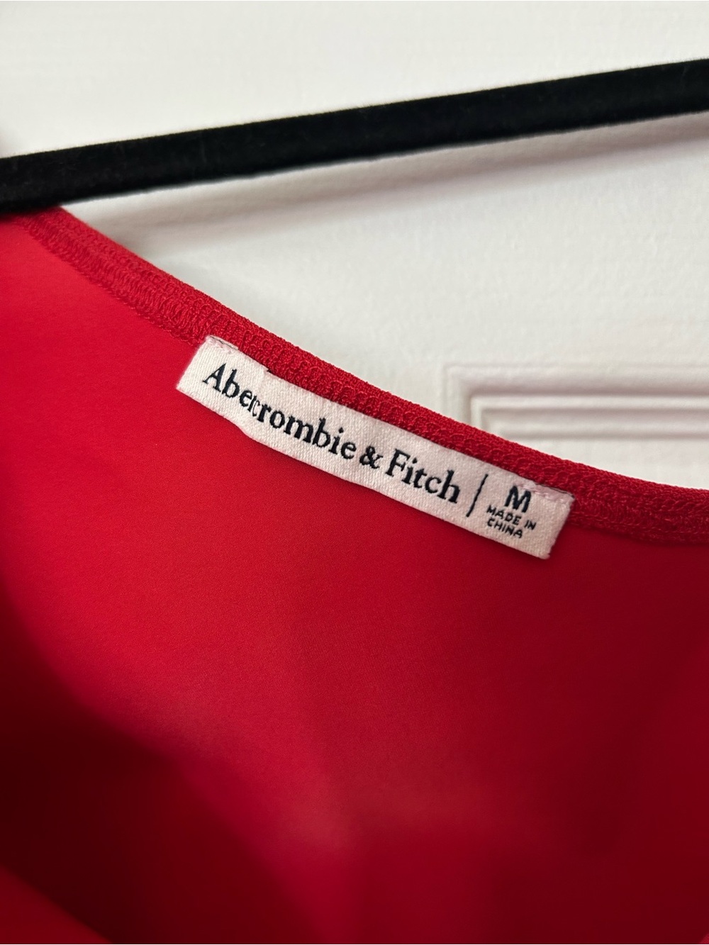 NWOT Abercrombie Asymmetrical Long Sleeve Shirt - Red - Picture 5 of 6